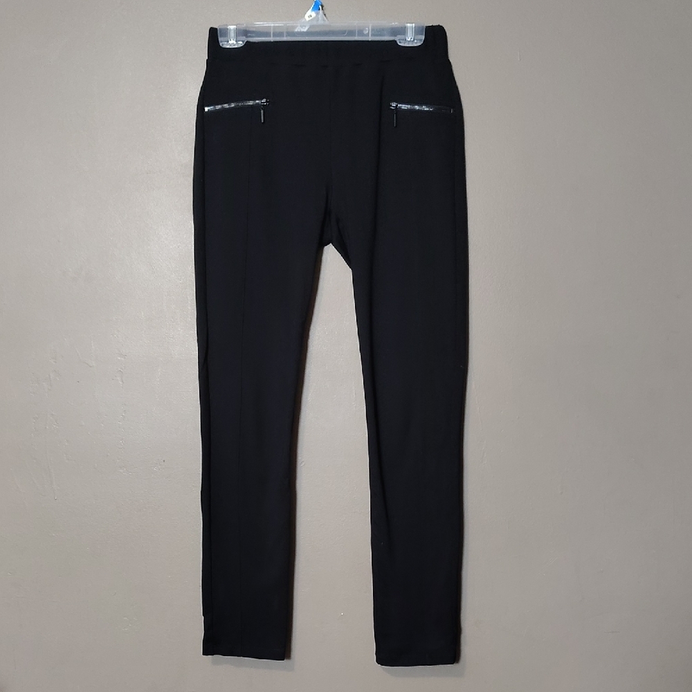 Elliot Lauren Black Faux Zipper Pull On Pants Size 2